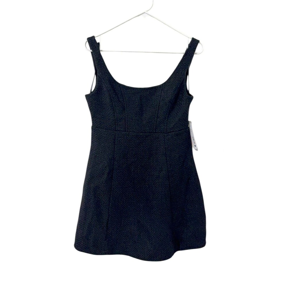 NWT Aqua Women’s Black Mini Tweed Sleeveless Dress Size S